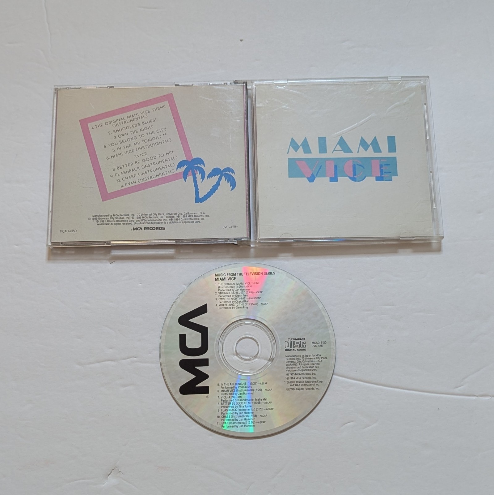 Miami Vice (Original Soundtrack) USED CD. 1985. In The Air Tonight. MCA Records