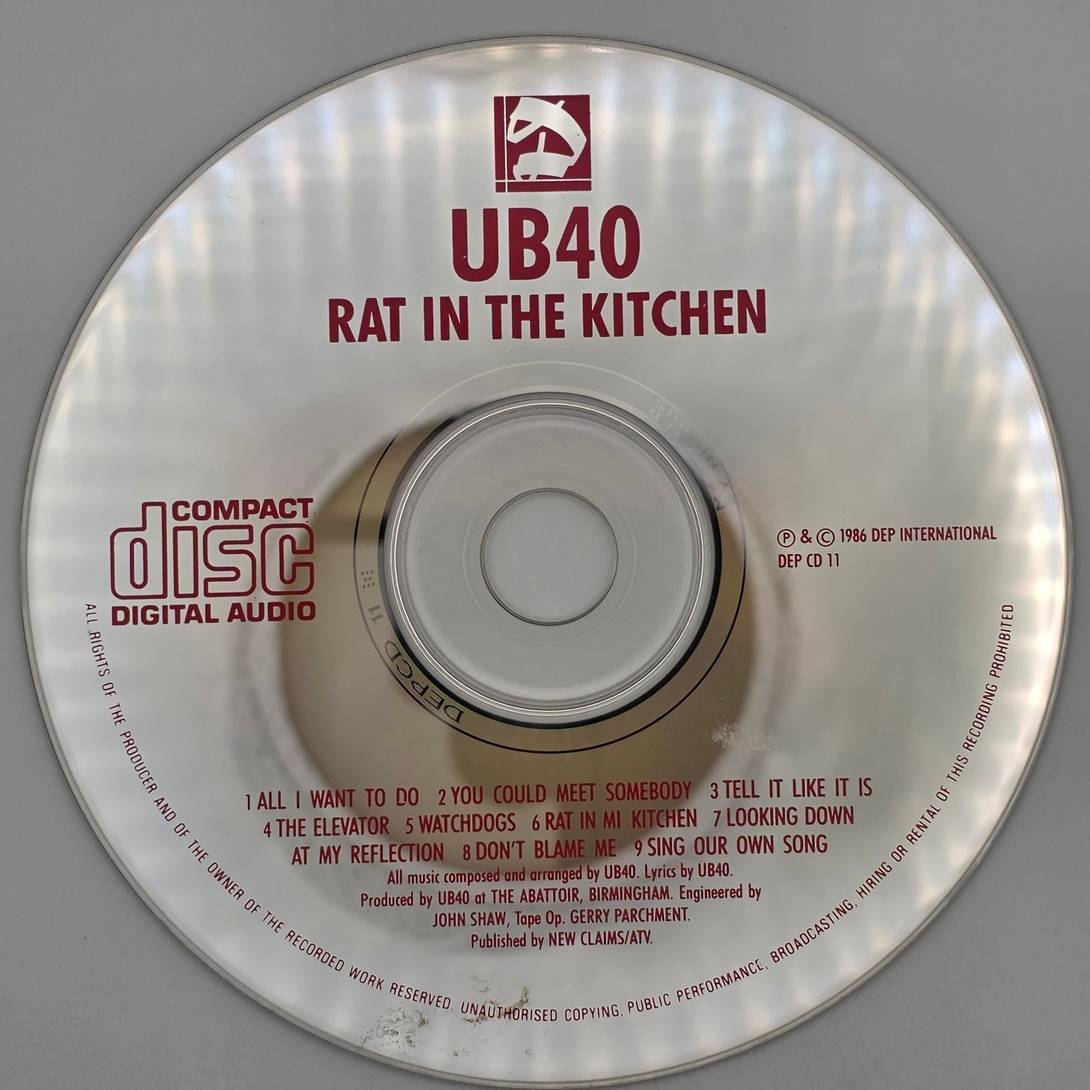 UB40 – Rat In The Kitchen CD 1986 Reggae Pop DEP International